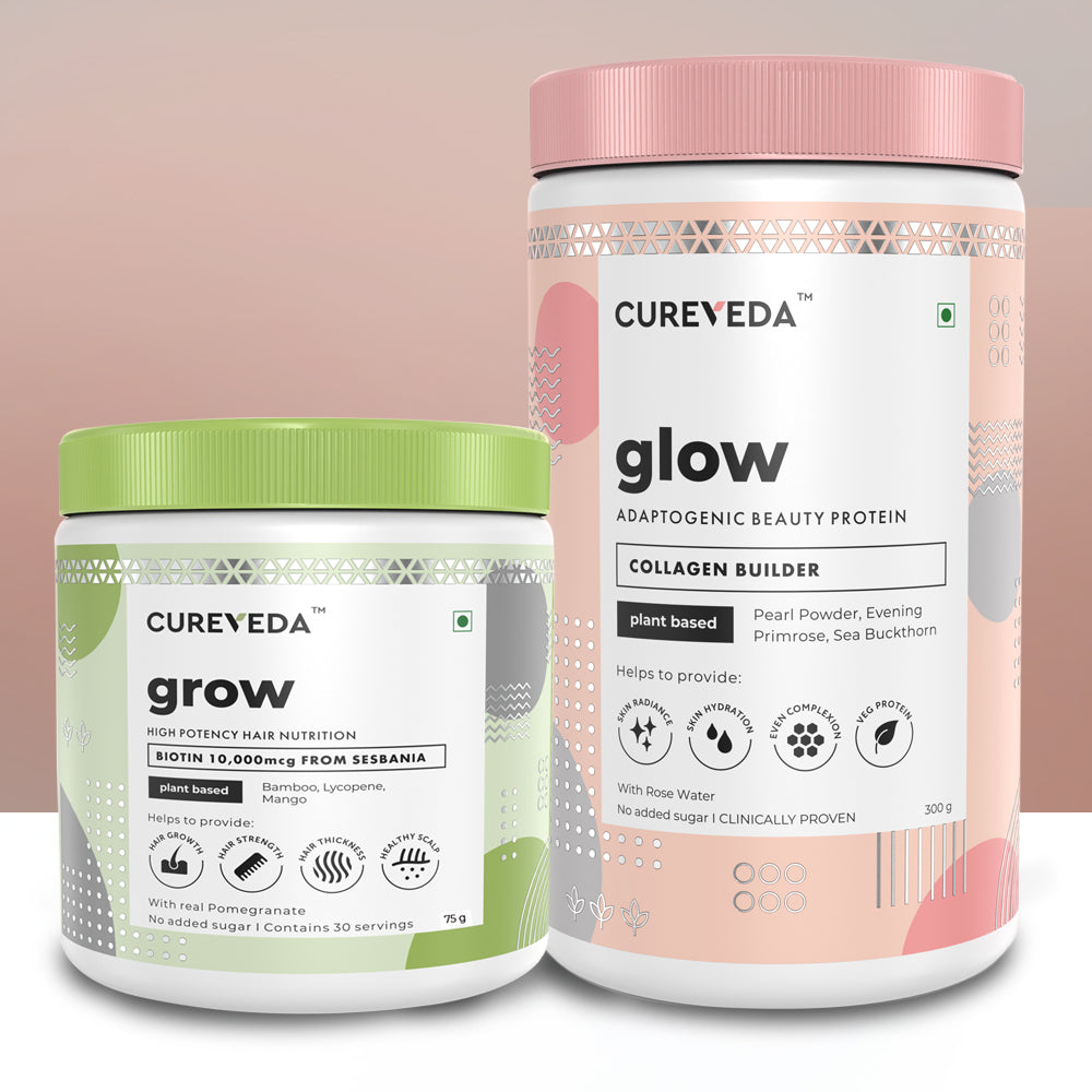 Cureveda Combo - GLOW & GROW: Skin & Hair Nutrition