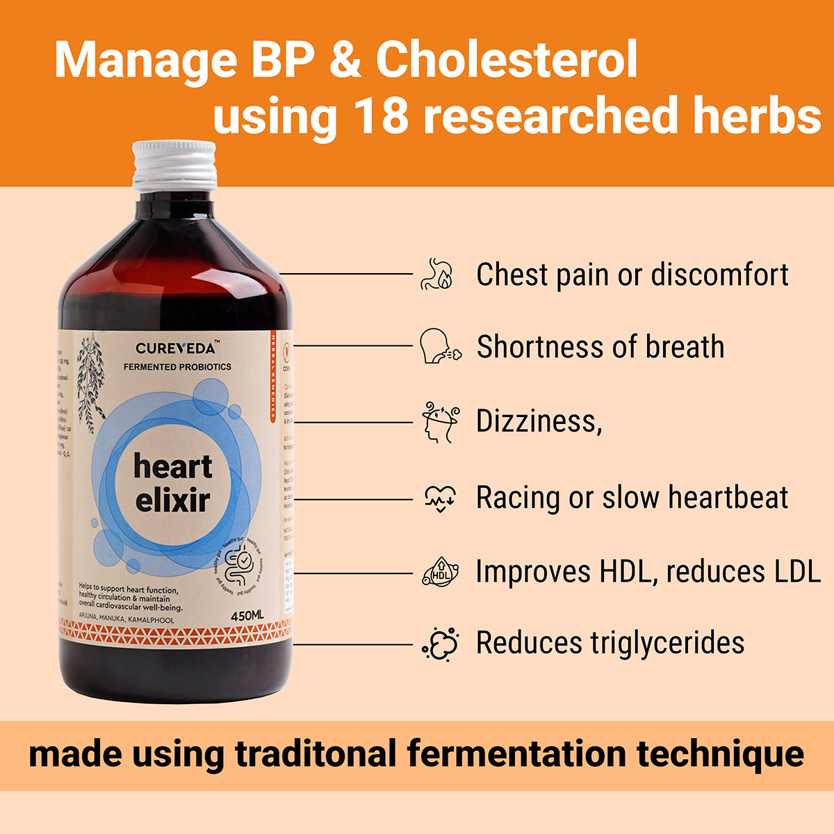 Cureveda Heart Elixir with Fermented Probiotics