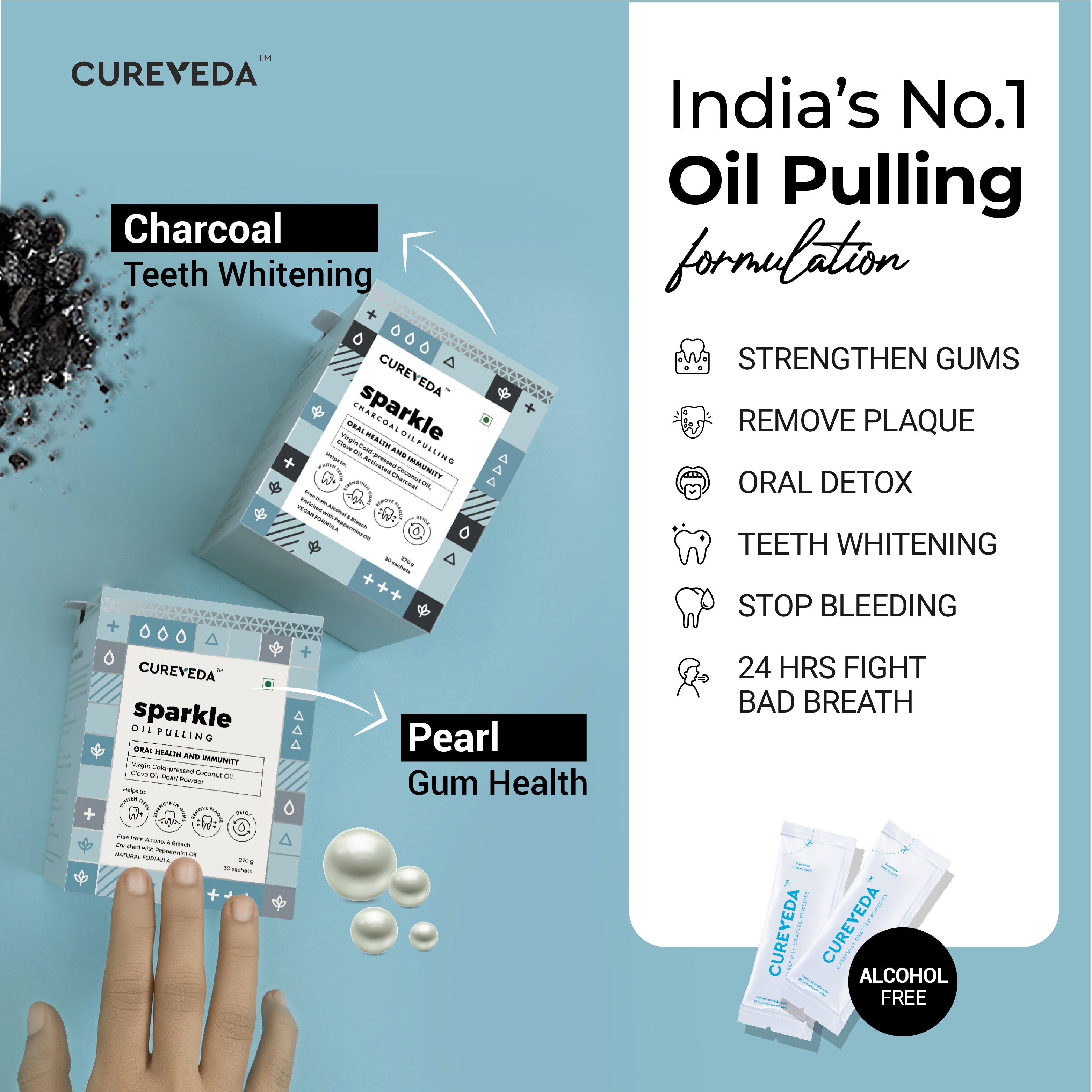 Cureveda Sparkle : Oil Pulling with Coconut Oil