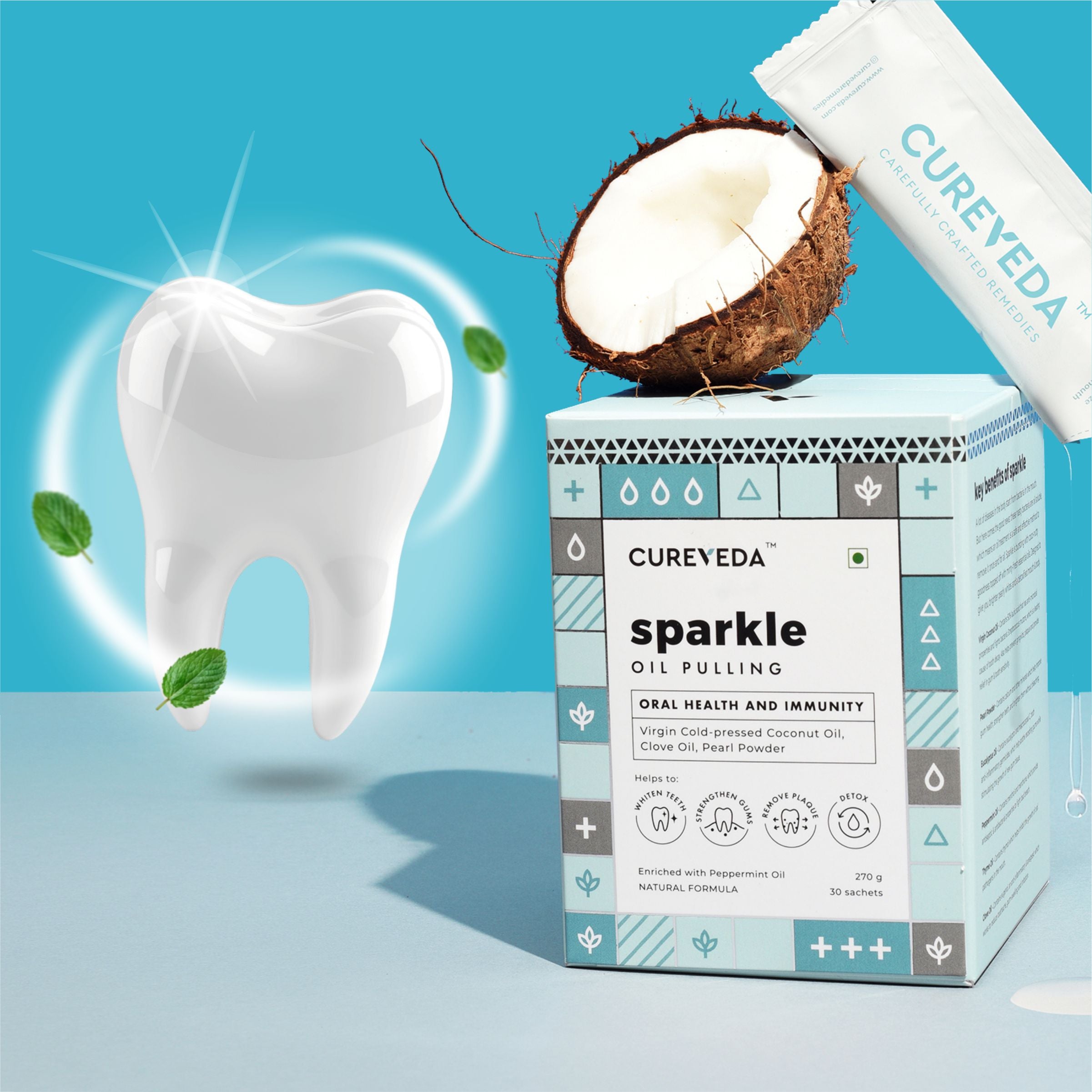 Cureveda Sparkle : Oil Pulling with Coconut Oil