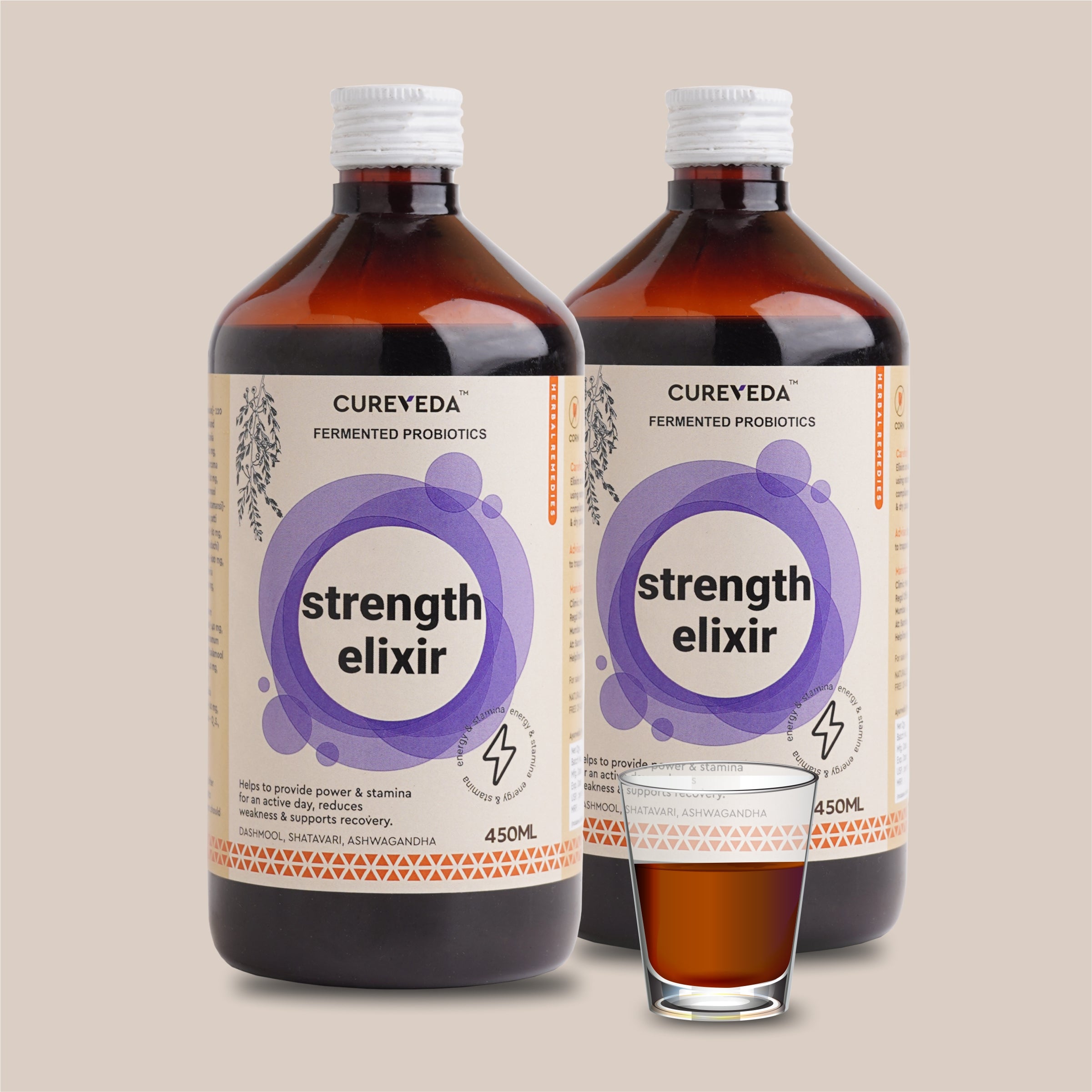 Cureveda Strength Elixir with Fermented Probiotics