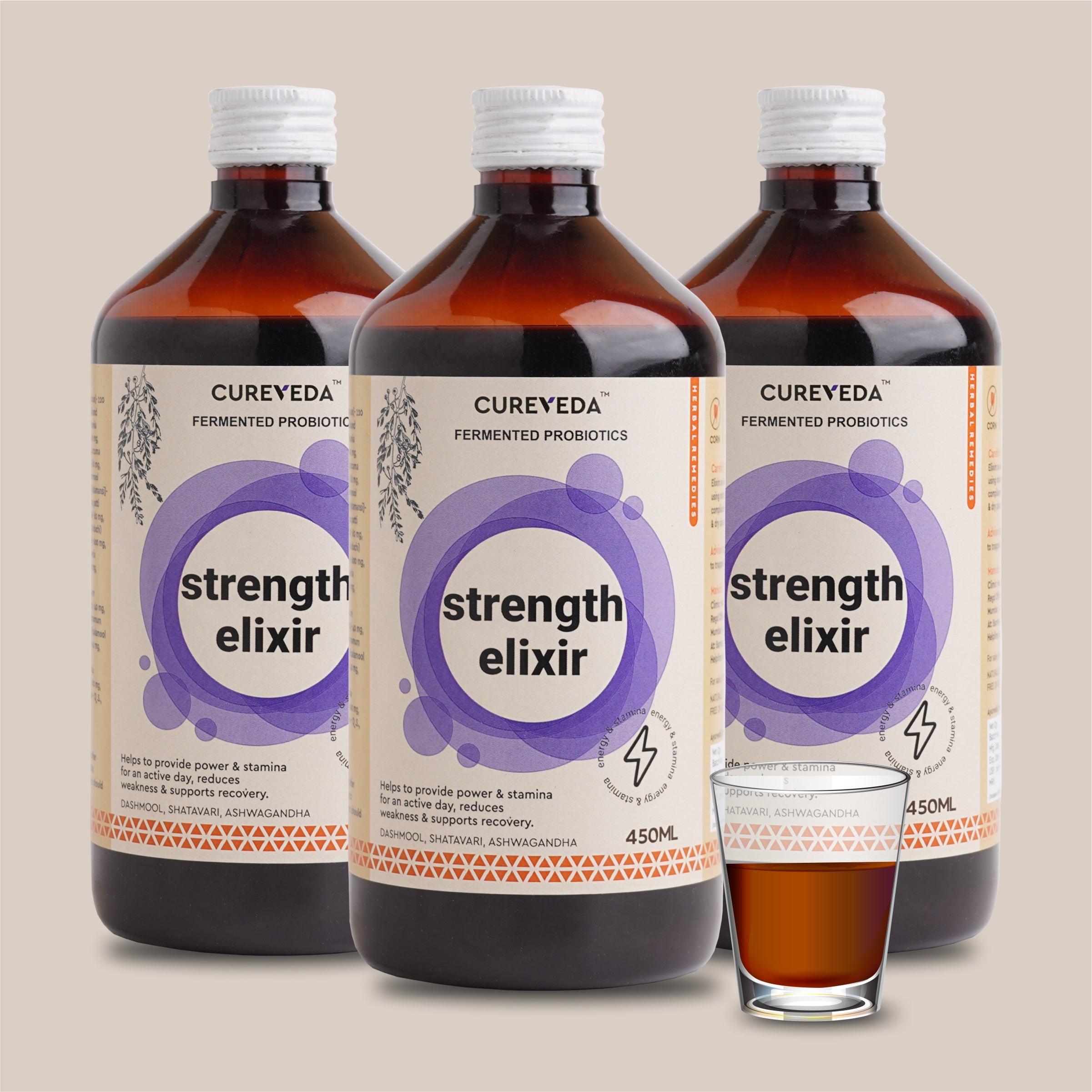 Cureveda Strength Elixir with Fermented Probiotics