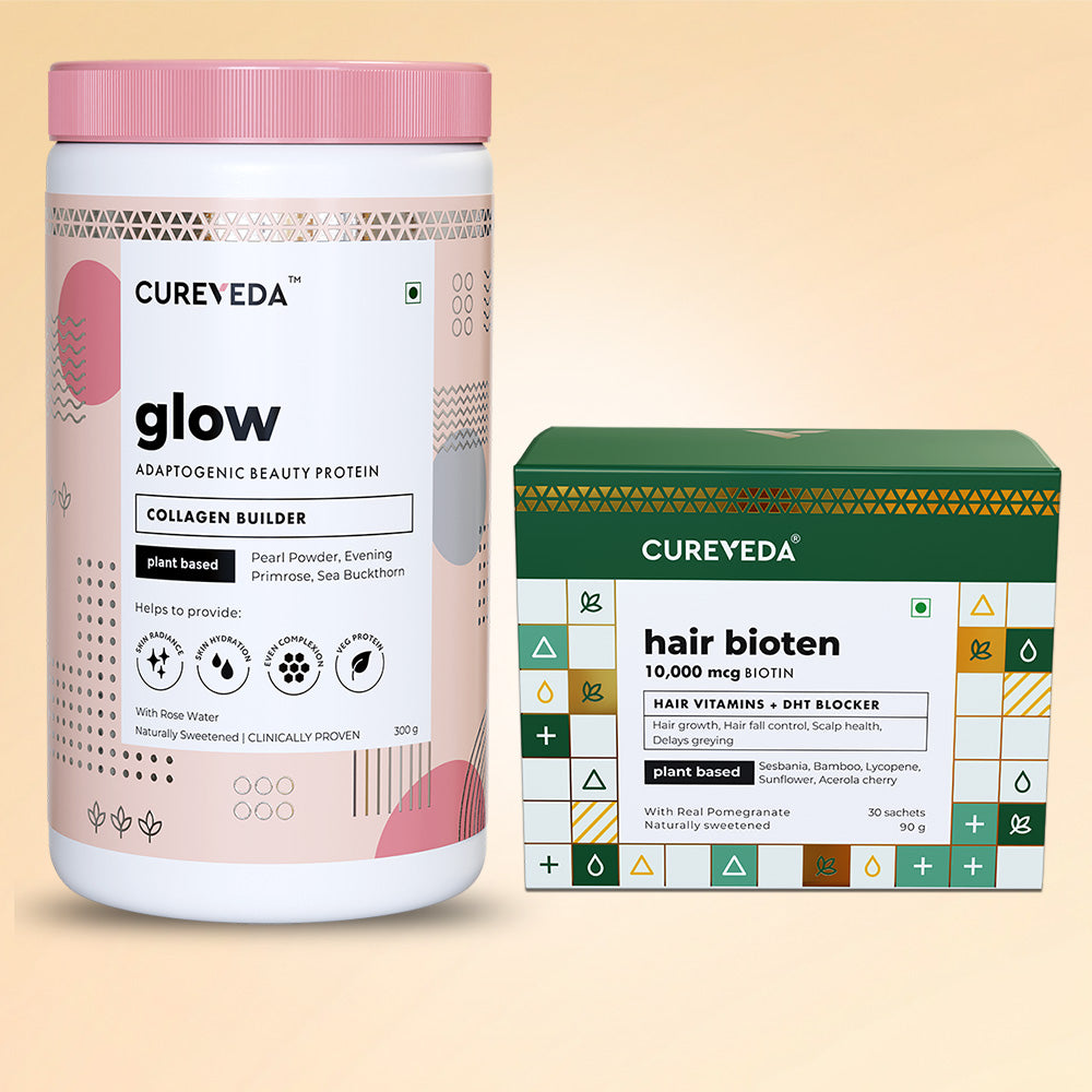 Cureveda Combo - GLOW & HAIR BIOTEN: Skin & Hair Nutrition