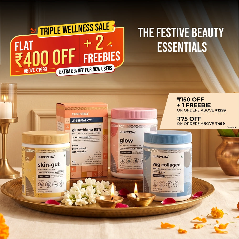 Collagen & Beauty Range – Cureveda skin and hair wellness supplements mobile banner