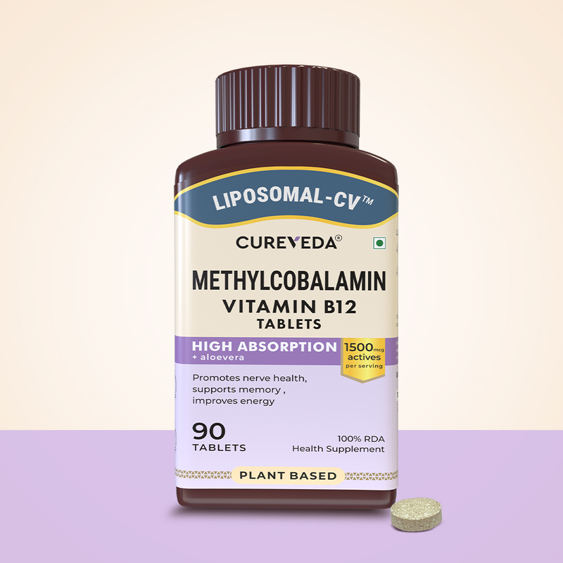 Cureveda Liposomal Methylcobalamin (Vitamin B12) 1500 mcg with Aloe Vera