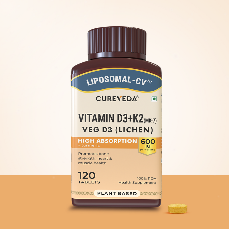 Cureveda Liposomal Vitamin D3 600 IU + Vitamin K2-7 & Turmeric