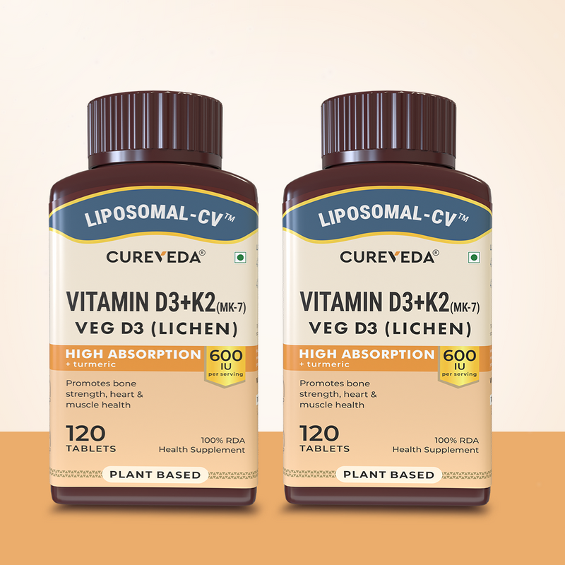 Cureveda Liposomal Vitamin D3 600 IU + Vitamin K2-7 & Turmeric