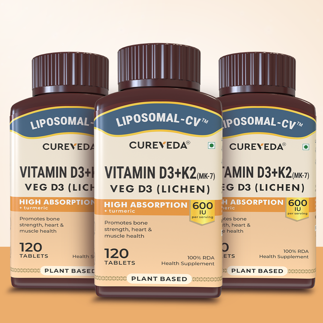 Cureveda Liposomal Vitamin D3 600 IU + Vitamin K2-7 & Turmeric