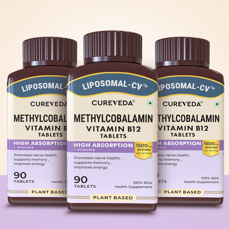 Cureveda Liposomal Methylcobalamin (Vitamin B12) 1500 mcg with Aloe Vera