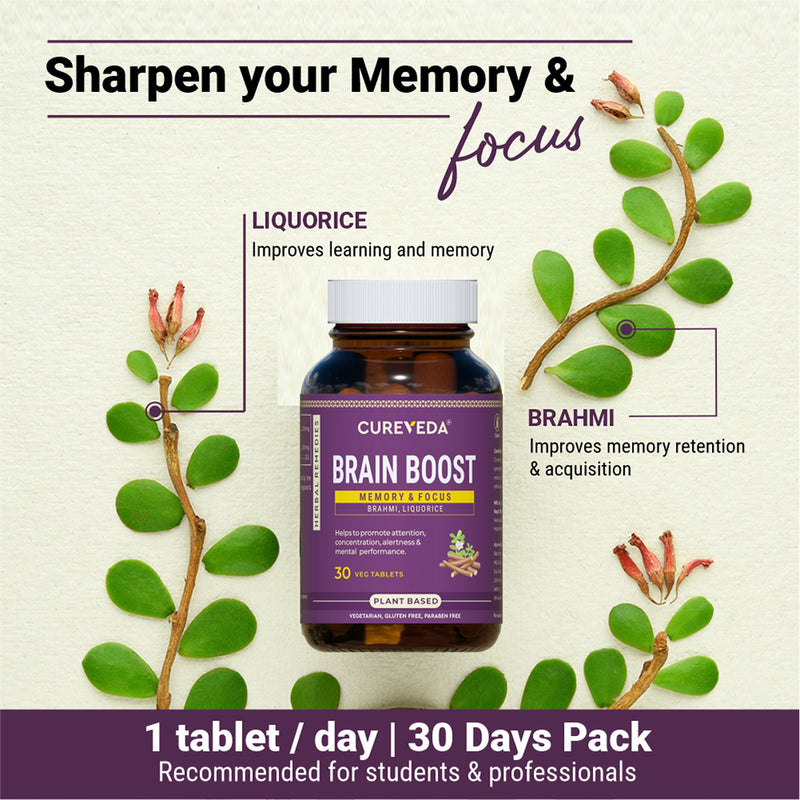 Brain Essential Boost Buy Cureveda Brain Boost - Brain Power Capsules for Memory & Wellness