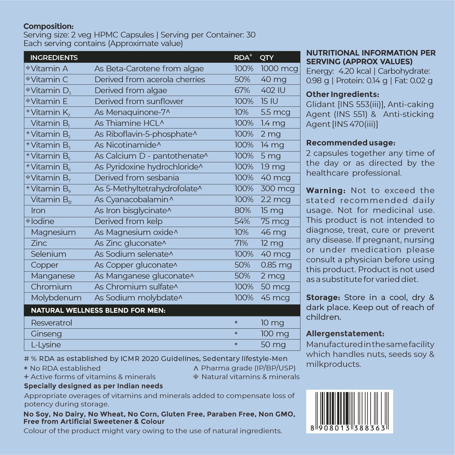 Multivitamin for Men - Plant based