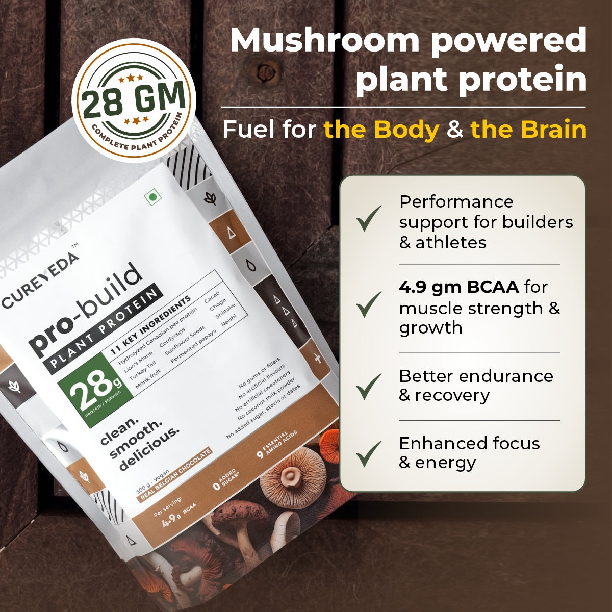 Pro-Build Plant Protein + 6 Mushroom Superpower