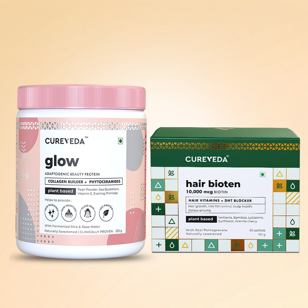 Cureveda Combo - GLOW & HAIR BIOTEN: Skin & Hair Nutrition