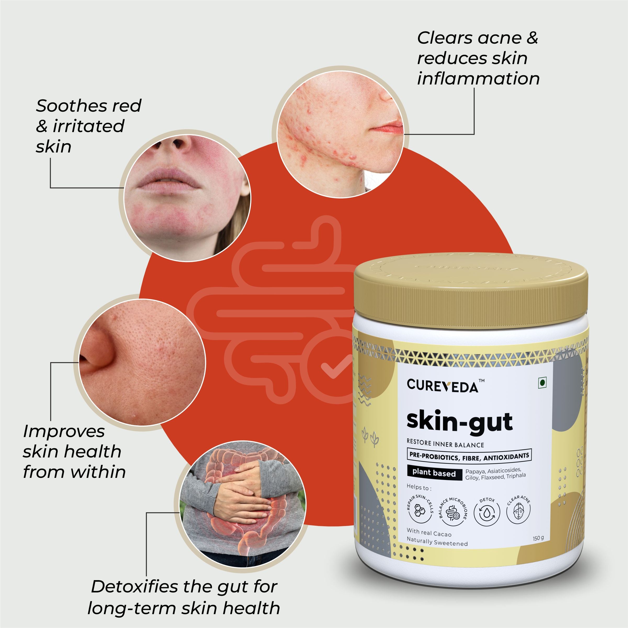 Cureveda Skin-gut with Pre-probiotics